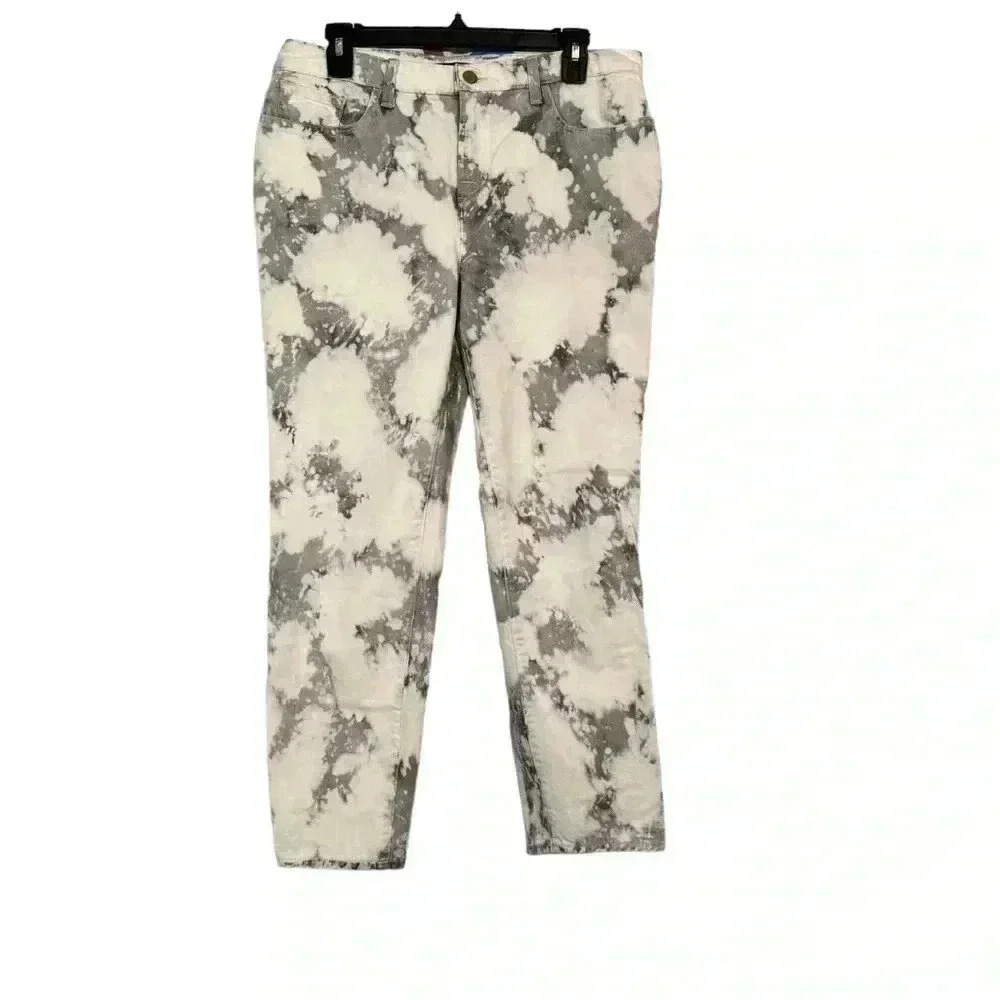 J BRAND Jeans Women's Size 29 Gray White Tie Dye Cropped Jeans Pants